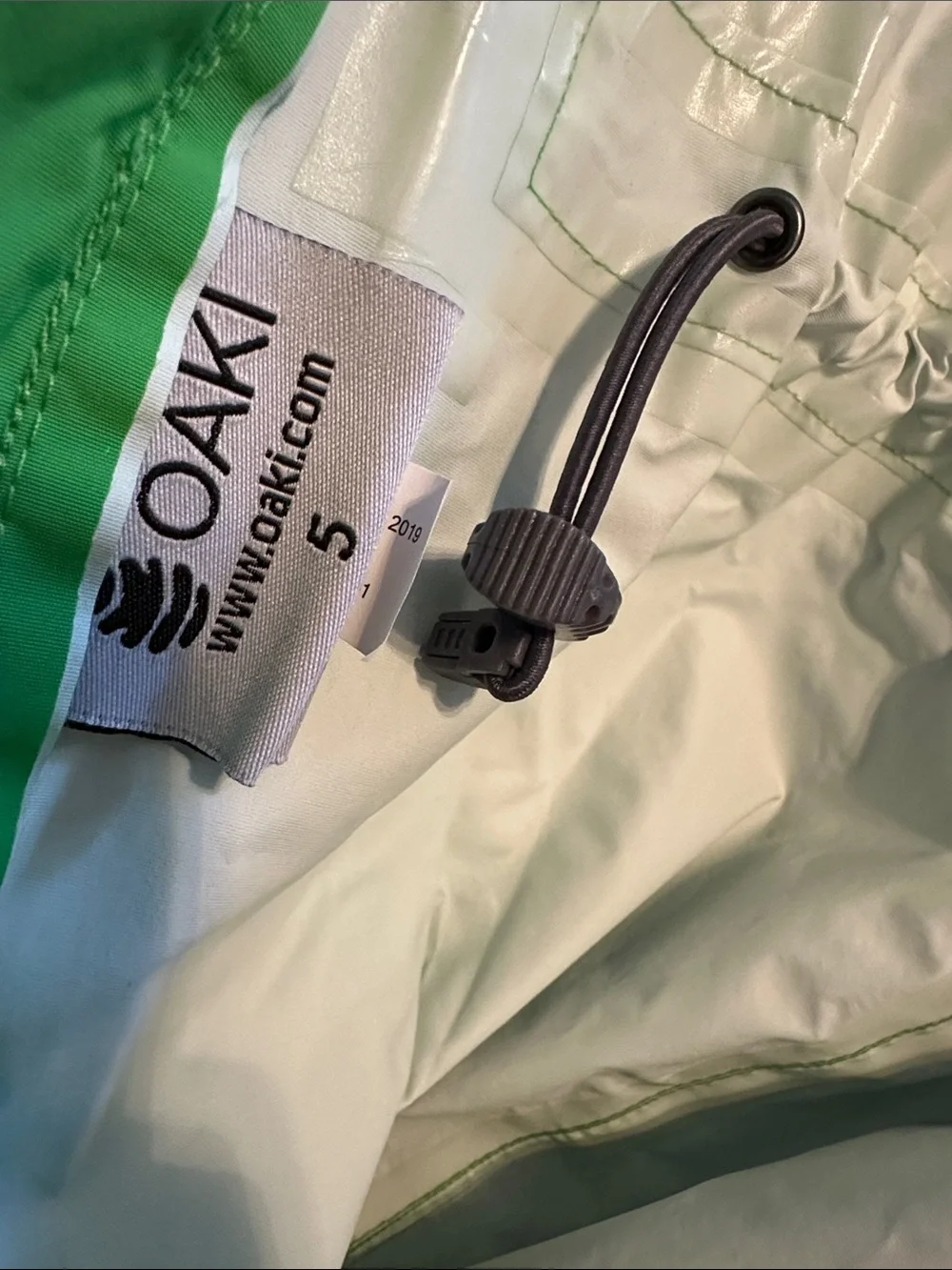 OAKI Green and Light Gray Kids Hooded Waterproof Rain Suit